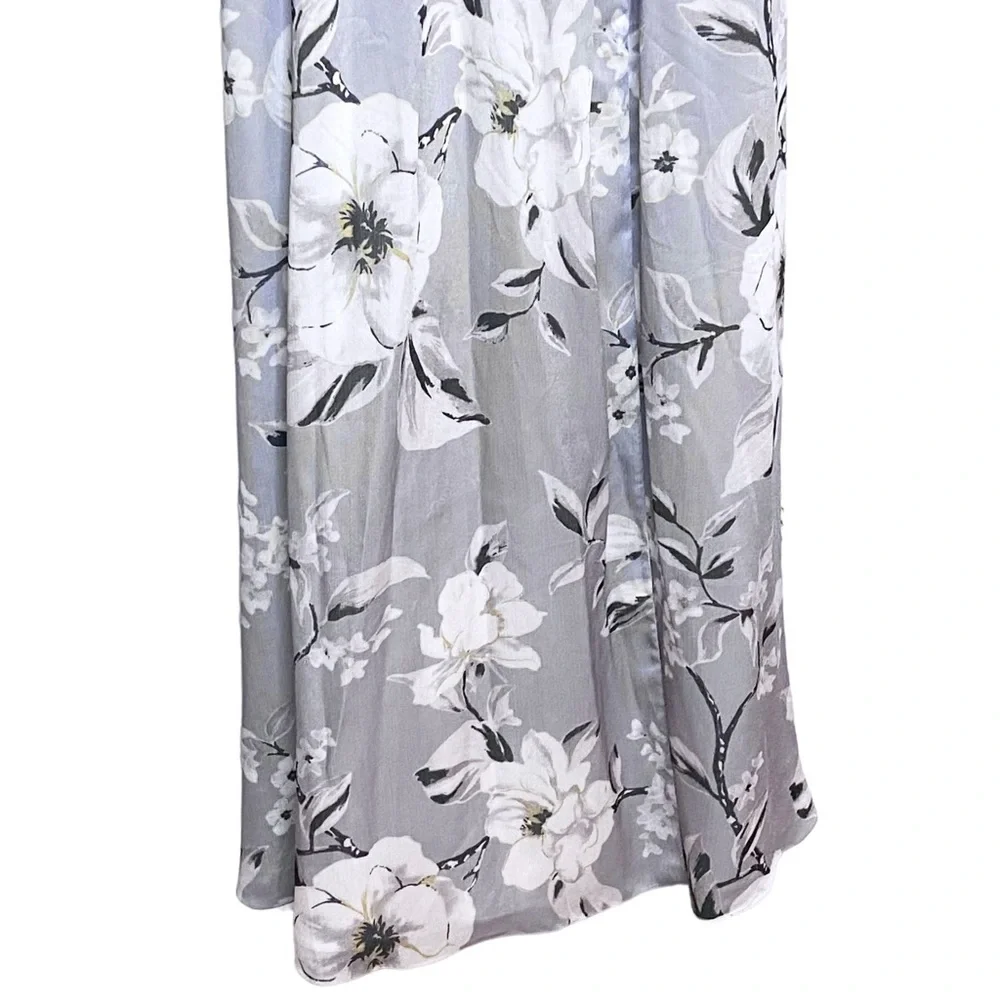 Bariano Maxi Dress Shelly Floral Off Shoulder Silver Gray S - Picture 4 of 16